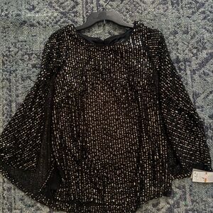 alex evening Sequin Black Women's Top size small